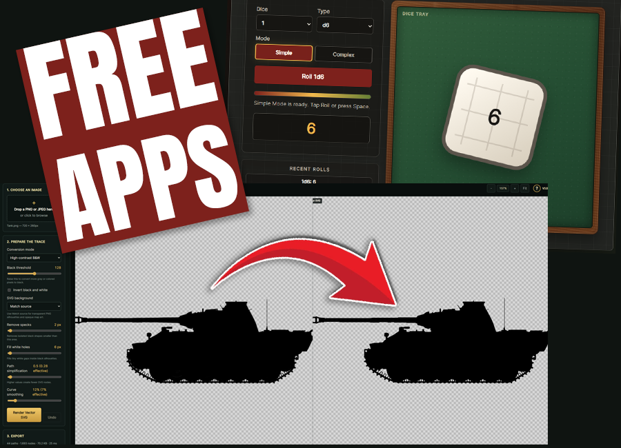 Dice Roller and Silhouette Designer free apps screenshot
